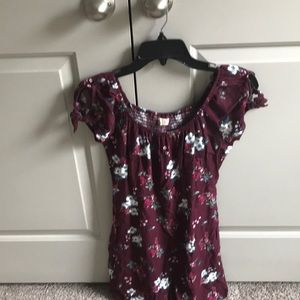 maroon floral dress